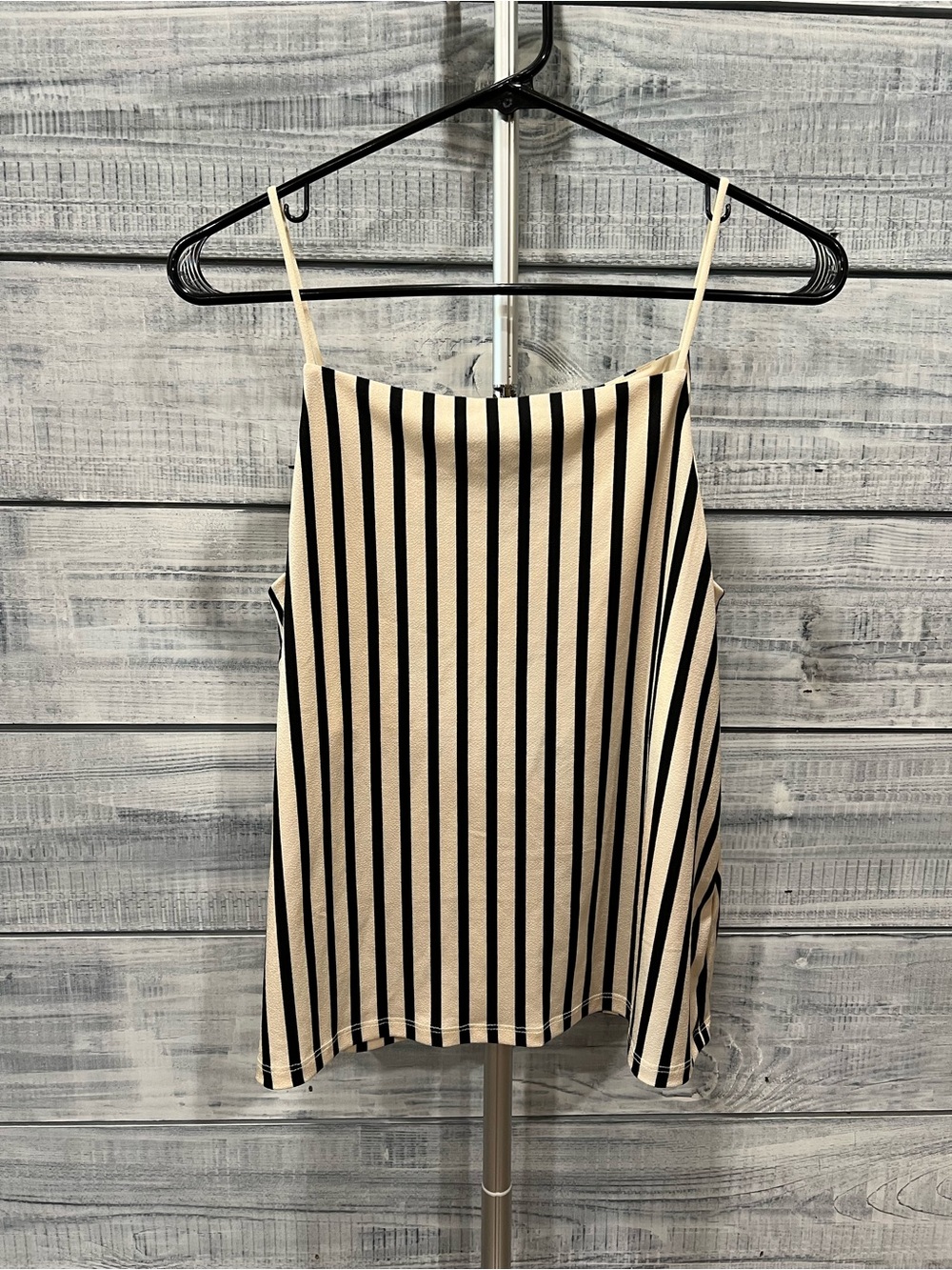 H&M Beige and Black Vertical Stripe Camisole